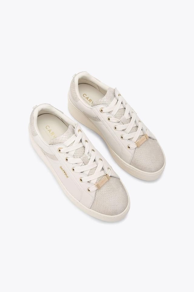 Carvela Carvela Women's 'Perenne Sneaker' Leather Trainers in Cream - 2