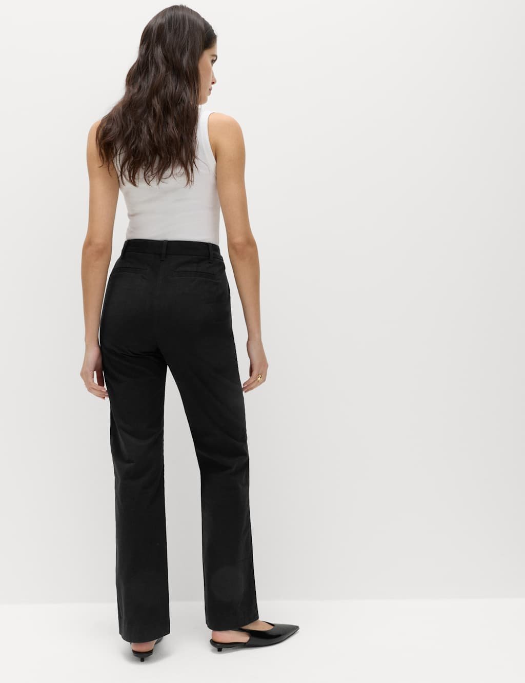 Marks & Spencer M&S Cotton Rich Straight Leg Chinos Black - 3