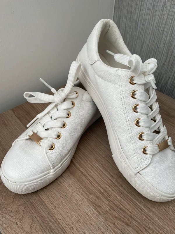 New Look New Look Ladies Leather Look Trainers White 5