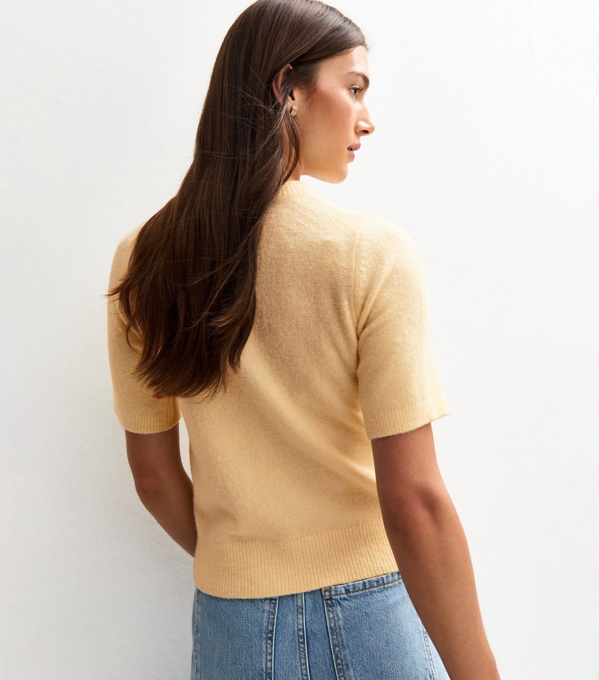 New Look Women's Light Yellow Short Sleeve Midweight Knit T-Shirt New Look - 4