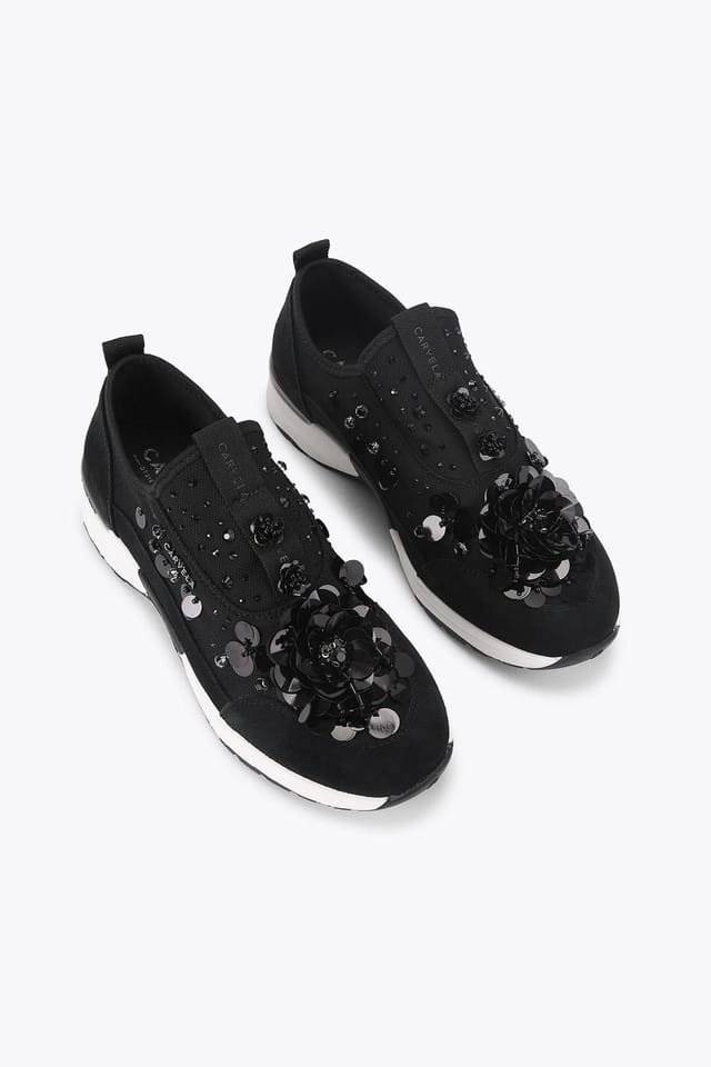Carvela Carvela Women's 'Tempo Flower' Trainers in Black - 2