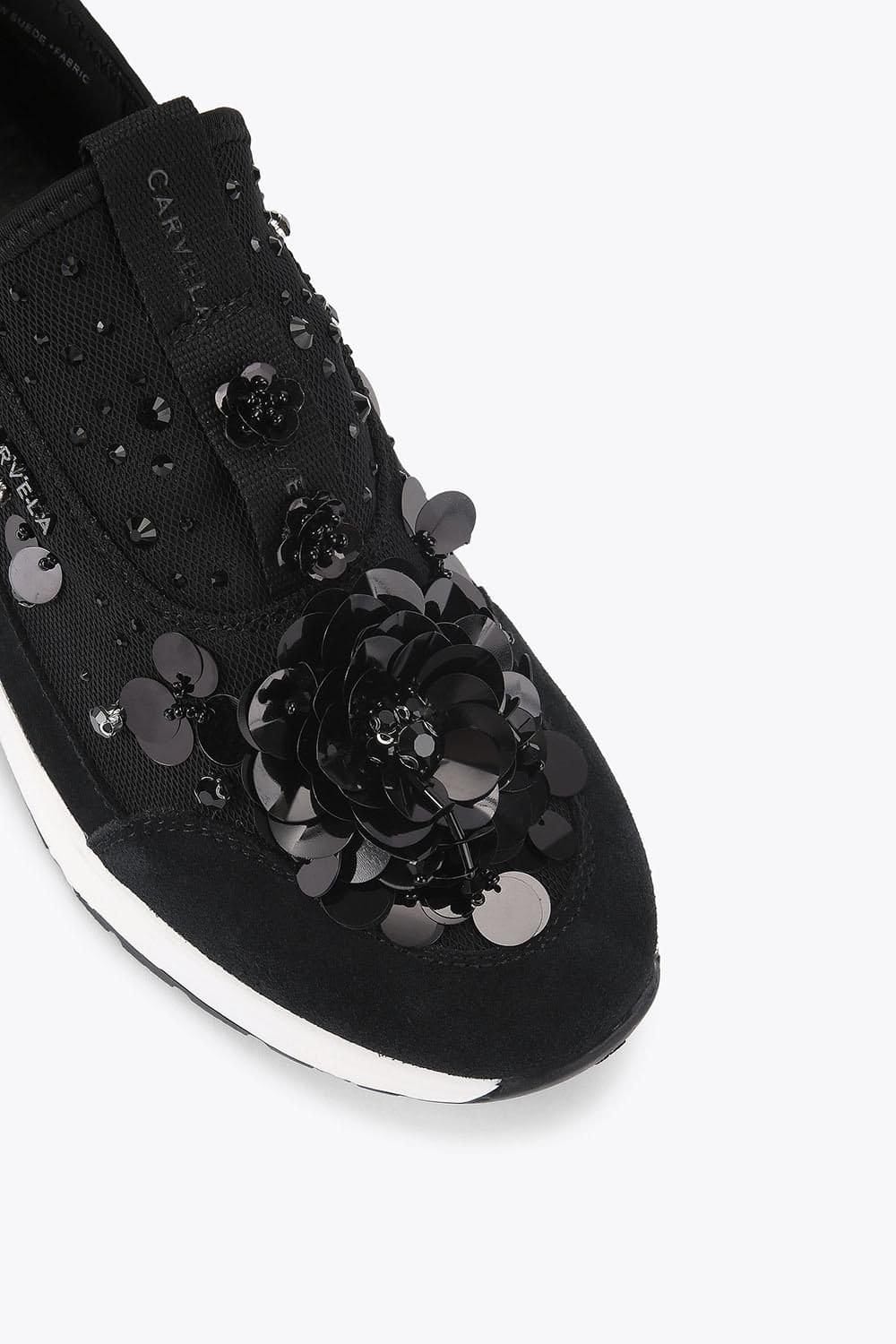 Carvela Carvela Women's 'Tempo Flower' Trainers in Black - 4