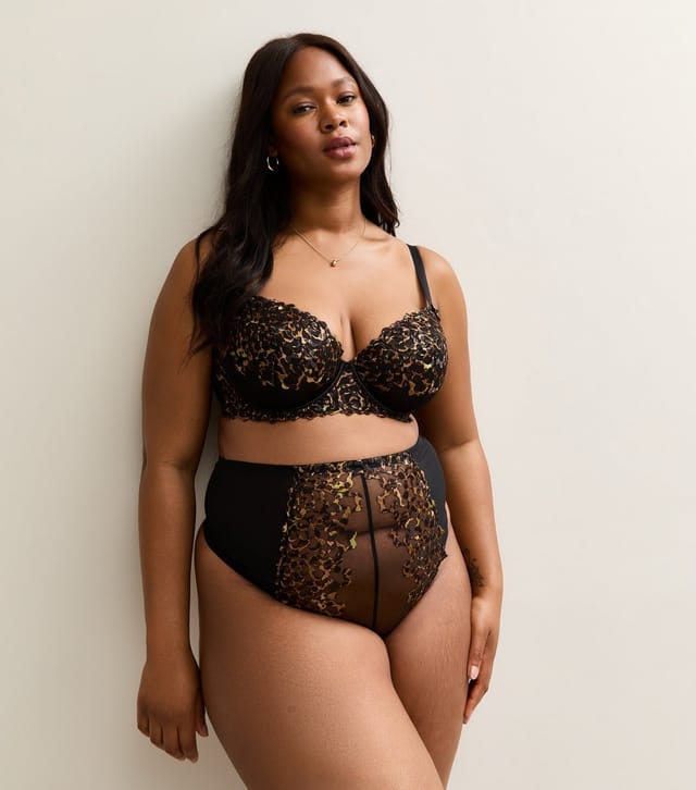 New Look Women's Plus Size Brown Leopard Print Non Padded Bra Curves New Look - 3