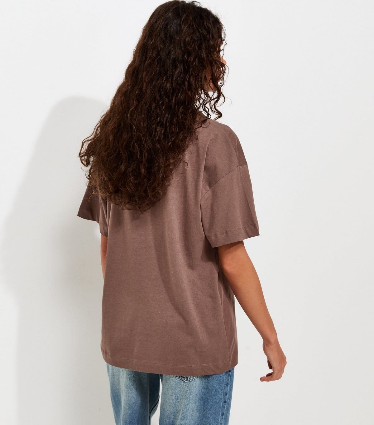 New Look Women's Dark Brown Cotton Sun Moon Oversized T-Shirt New Look - 4