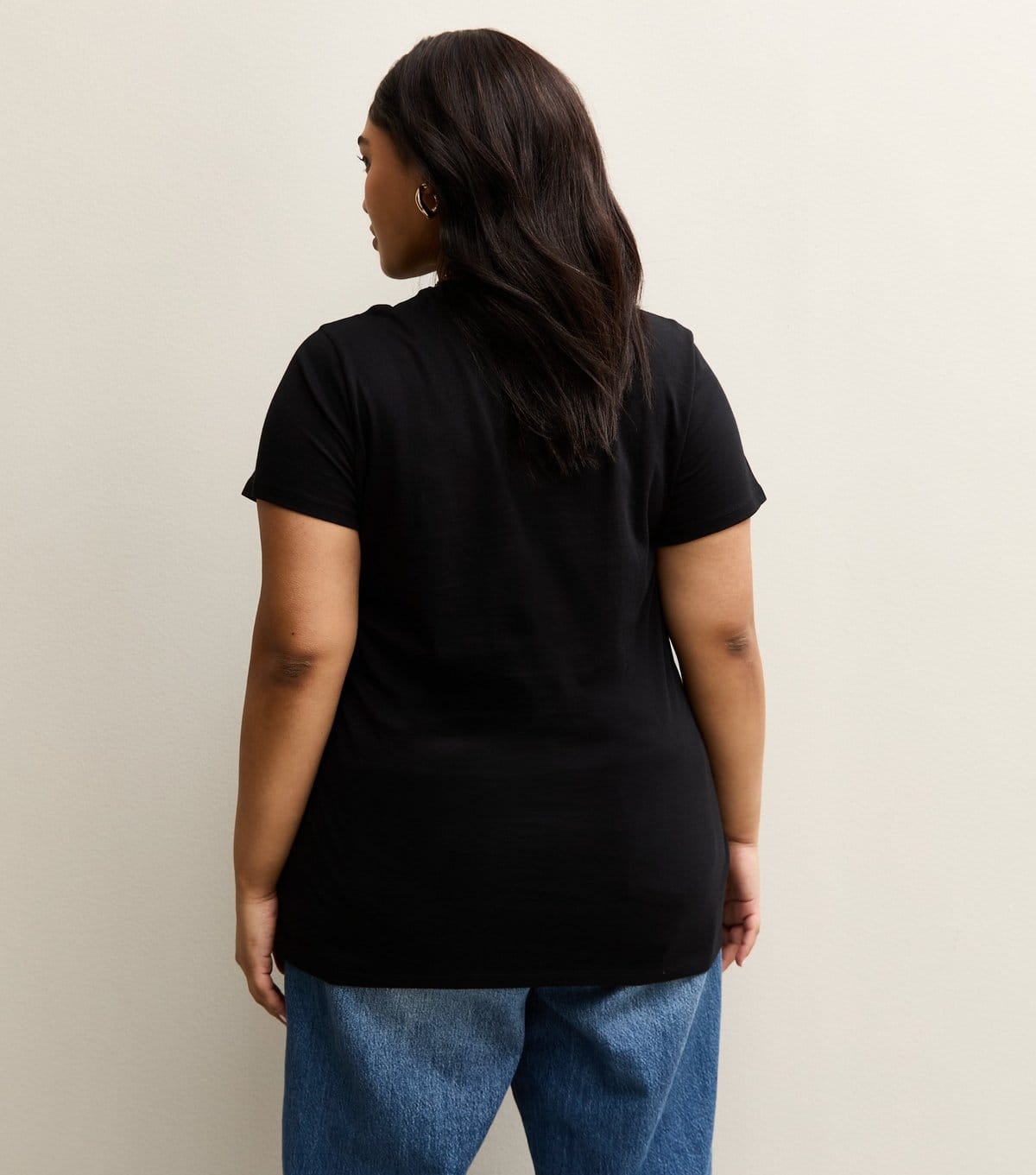 New Look Women's Plus Size Black Crew Neck T-Shirt Curves New Look - 4