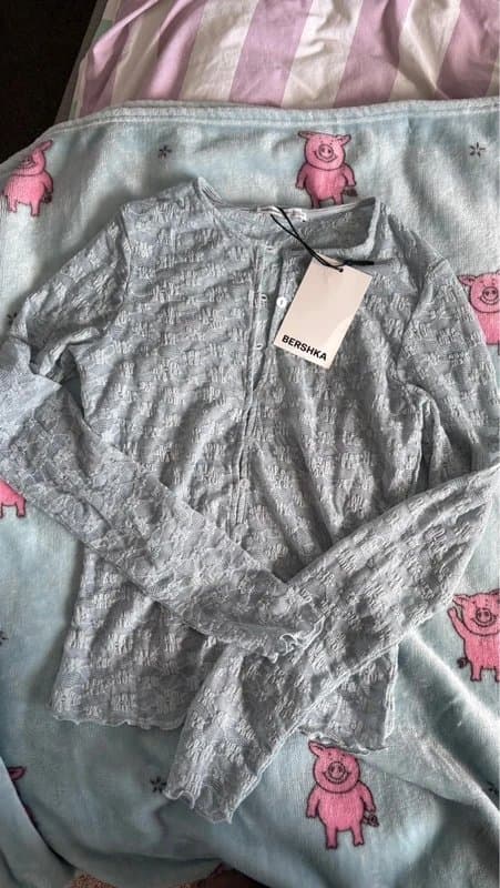 Bershka Lace Button Top