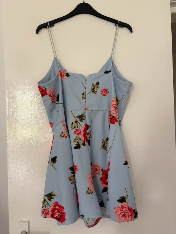 New Look Blue Floral Playsuit