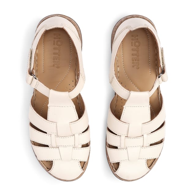 Hotter Hotter Women's Wide Fit 'Sharini' Fisherman Sandals in Cream - 3
