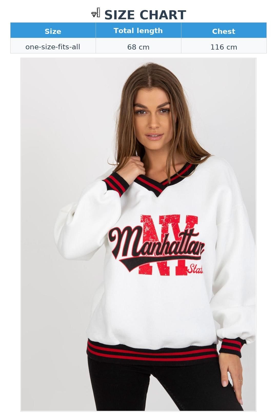 Love Lace Love Lace Women's Casual V Neck Printed Insulated Sweatshirt in White - 4