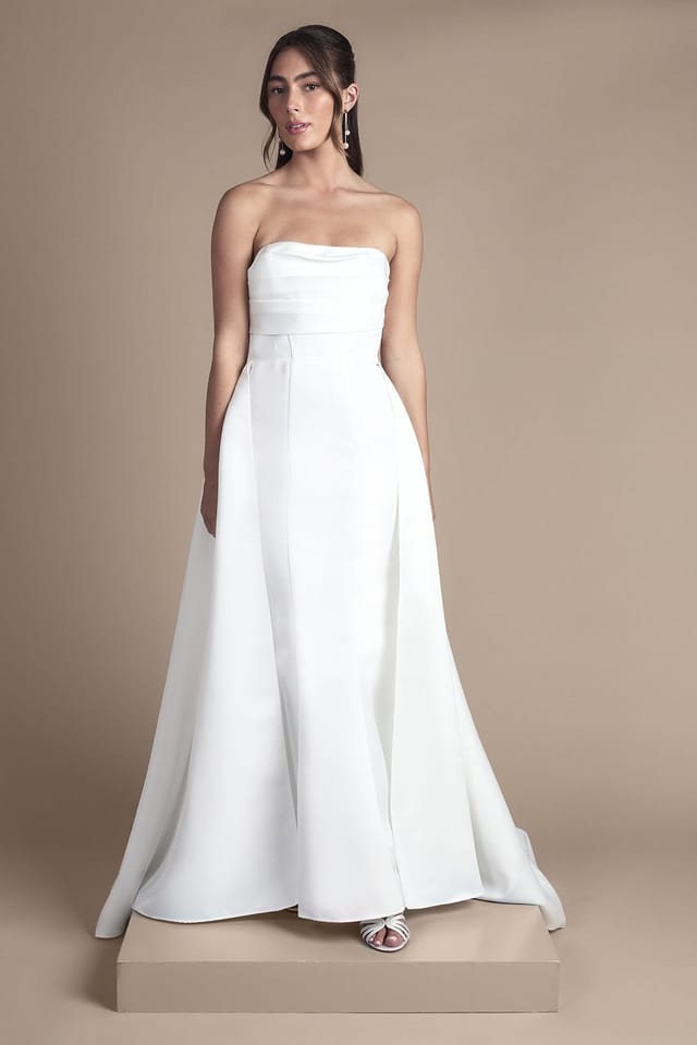 Coast Coast Women's Bandeau corset A Line Satin Wedding Dress in Ivory - 2