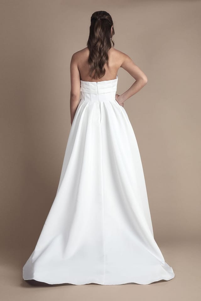 Coast Coast Women's Bandeau corset A Line Satin Wedding Dress in Ivory - 3