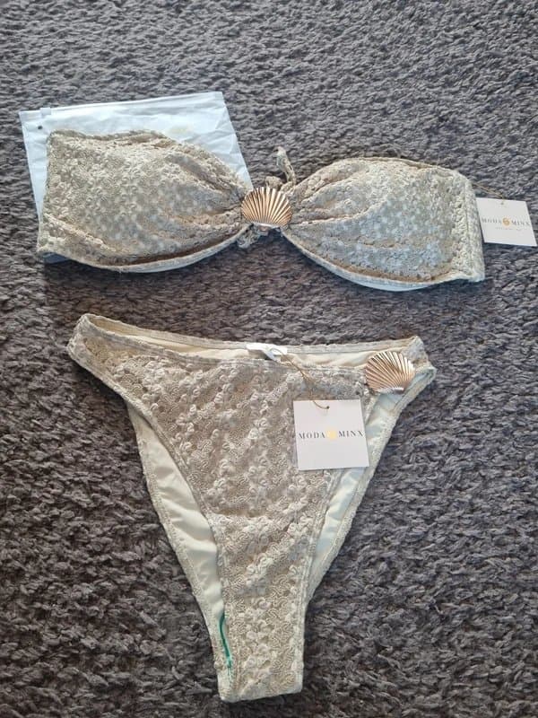 Moda Minx Moda Minx shell bandeau high-waisted bikini set mixed size XL/XXL