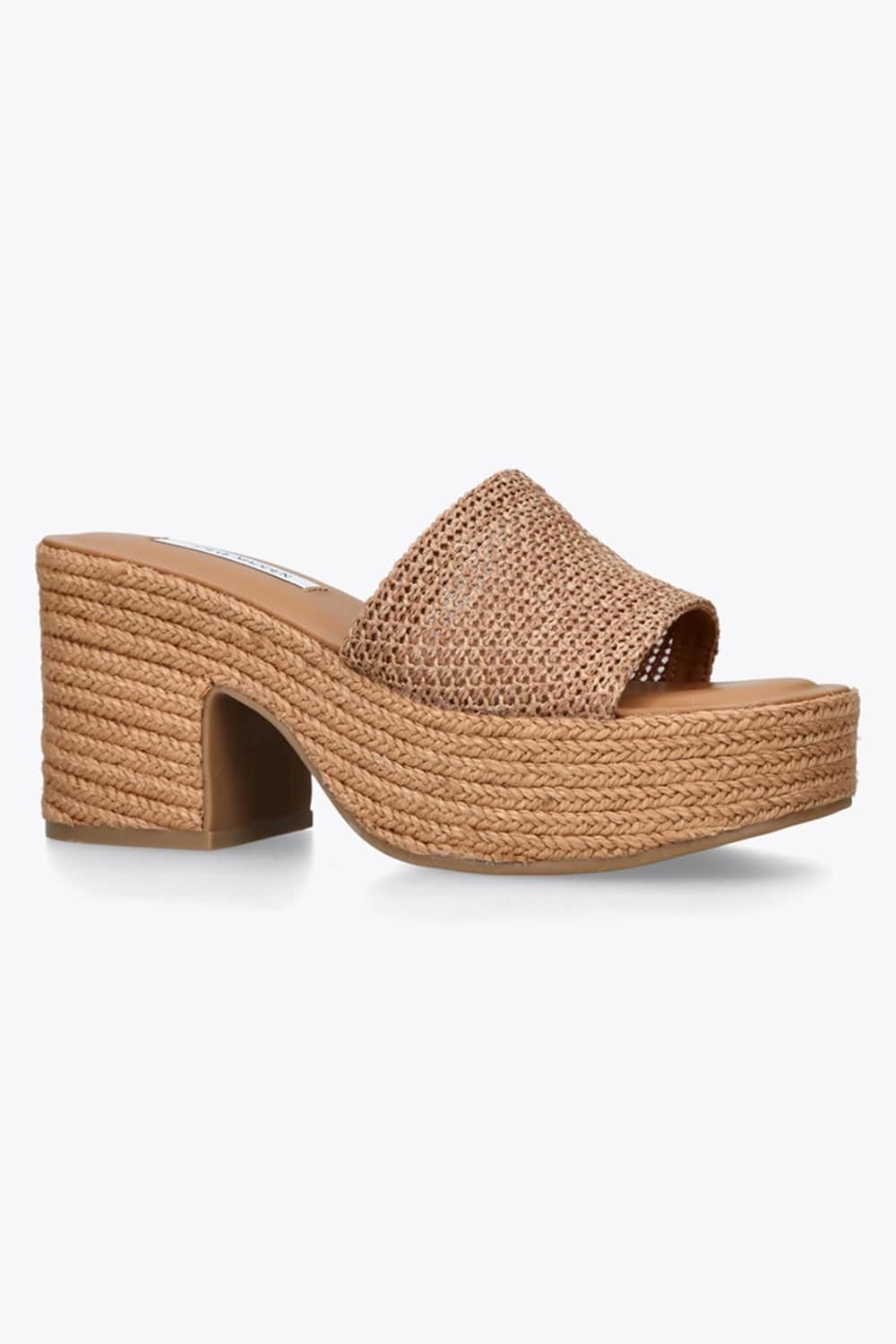 Steve Madden STEVE MADDEN Women's 'Trippy Brown Raffia' Heels - 4