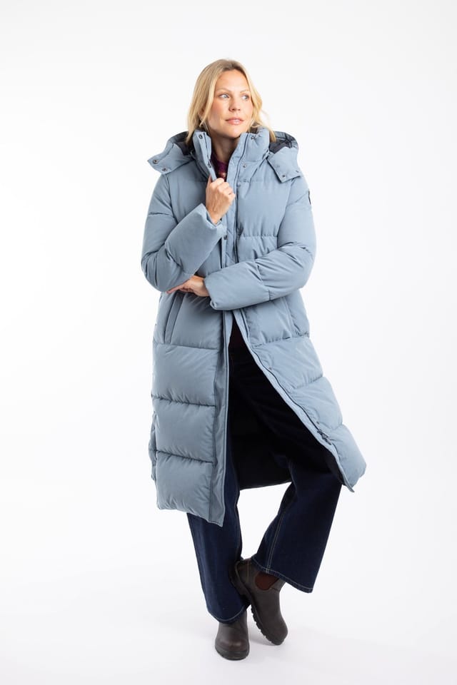 Weird Fish Weird Fish Women's Kenley Heavyweight Longline Duvet Coat in Baby Blue - 2