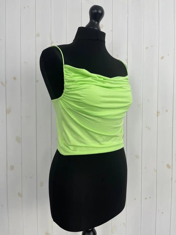 ASOS asos neon green slinky ruched cami top