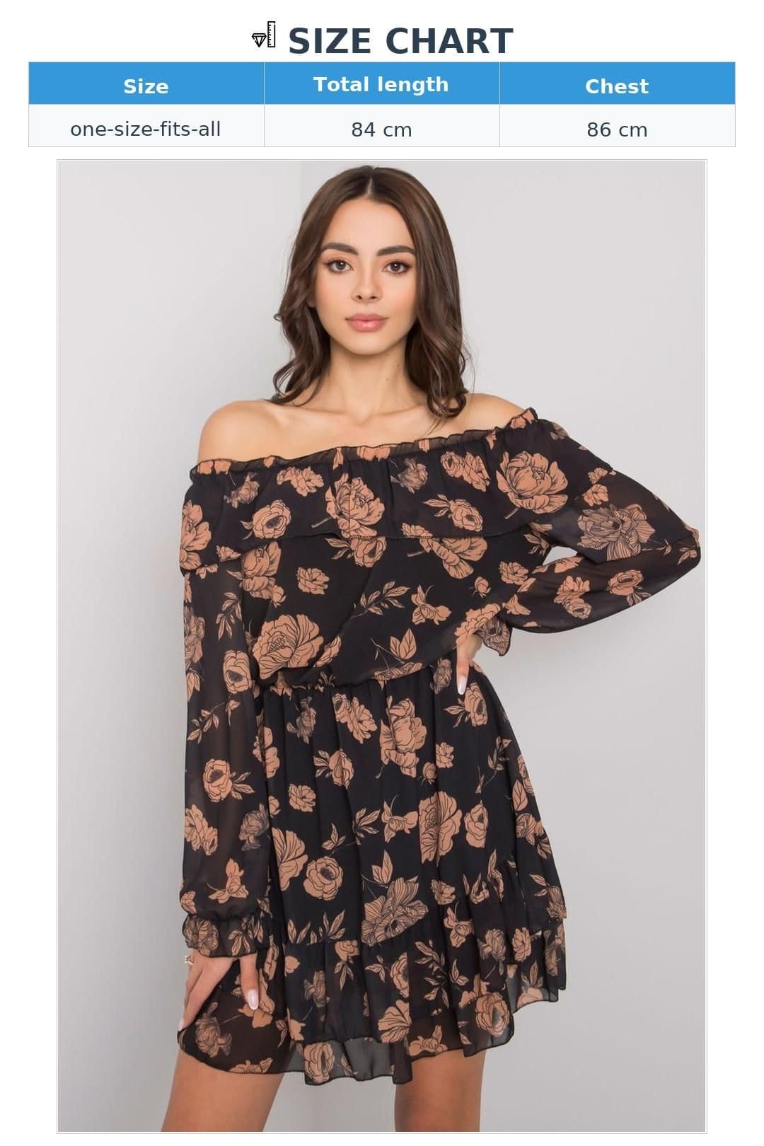 Love Lace Love Lace Women's Long Sleeve Lined Dress Spanish Neck Frill Hem in Black - 4