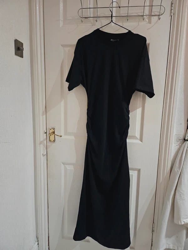 ASOS Black ruched Tshirt dress
