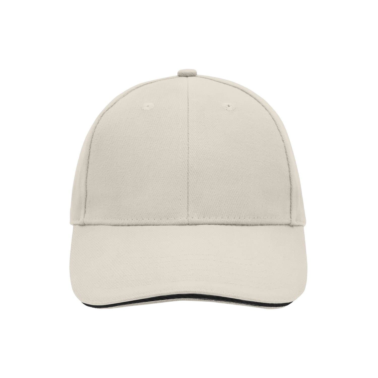 Myrtle Beach Myrtle Beach Men's 6 Panel Sandwich Peak Baseball Cap in Light Grey