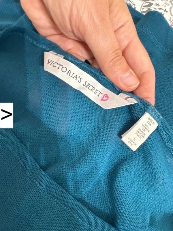 Victorias Secret Victoria’s Secret Teal Lace Sleeve Fitted Top
