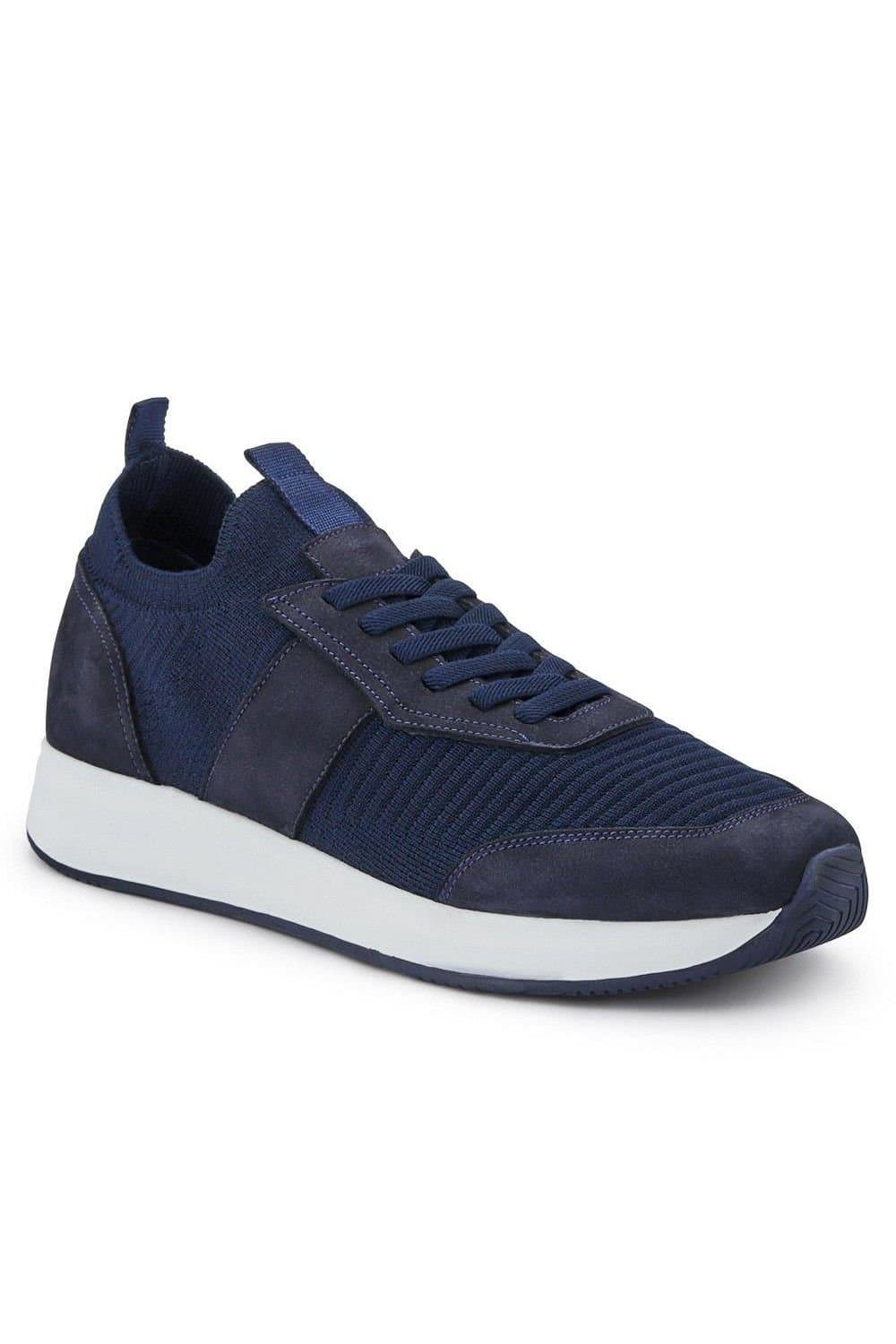 Jones Bootmaker Jones Bootmaker Men's Sean Leather Trainers in Navy