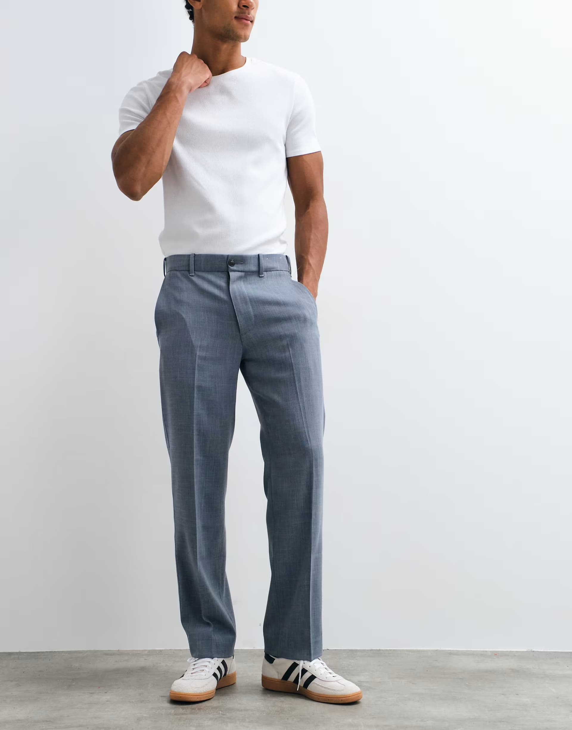 ASOS Abercrombie & Fitch relaxed straight trousers in light blue