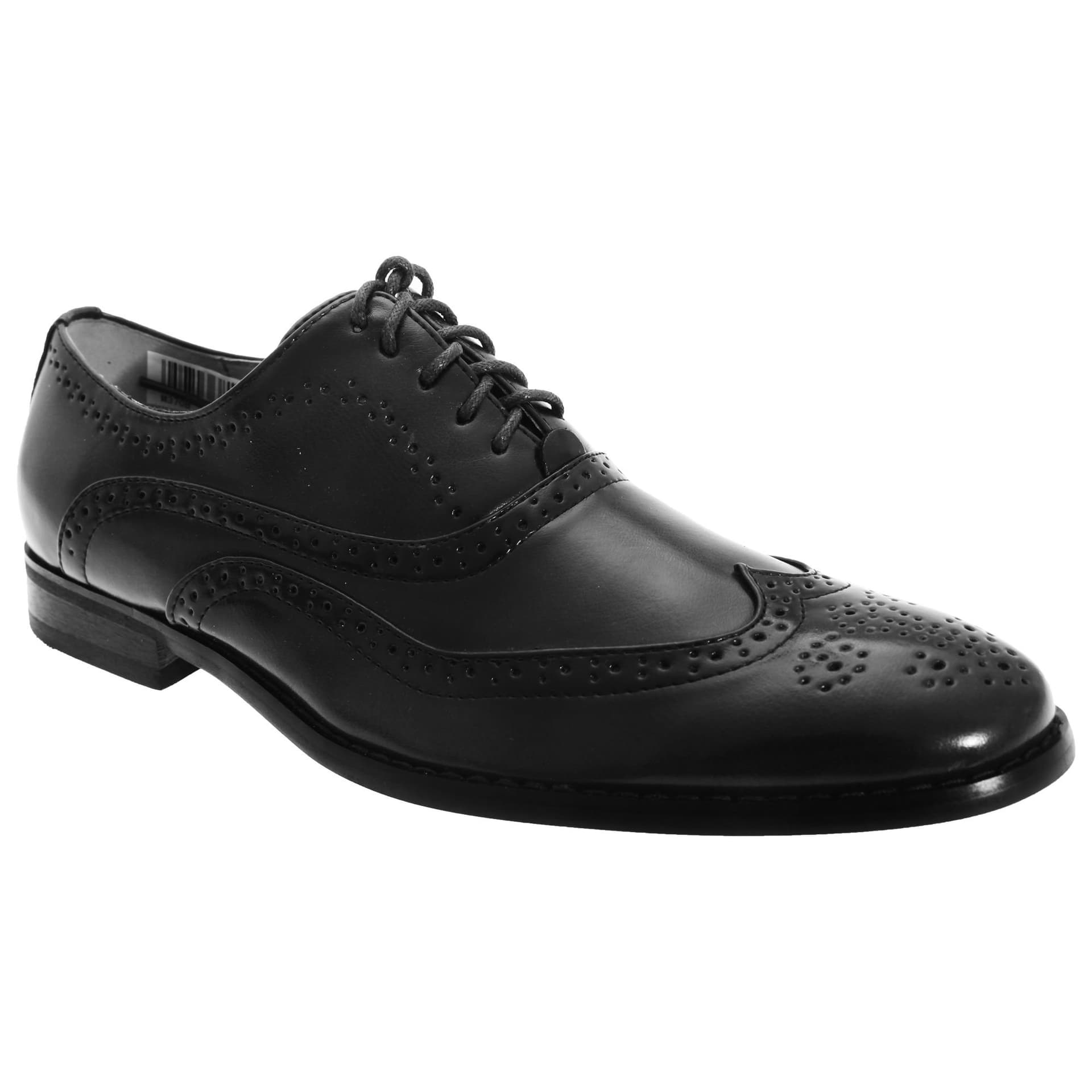 Goor Goor Men's Leather Lace-Up Oxford Brogue Shoes in Black