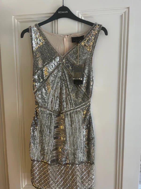 New Look New Look Silver Sequin Mini Dress 10