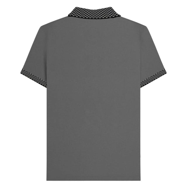 Lambretta Lambretta Men's SS25 Two Tone Polo Shirt in Dark Grey - 3