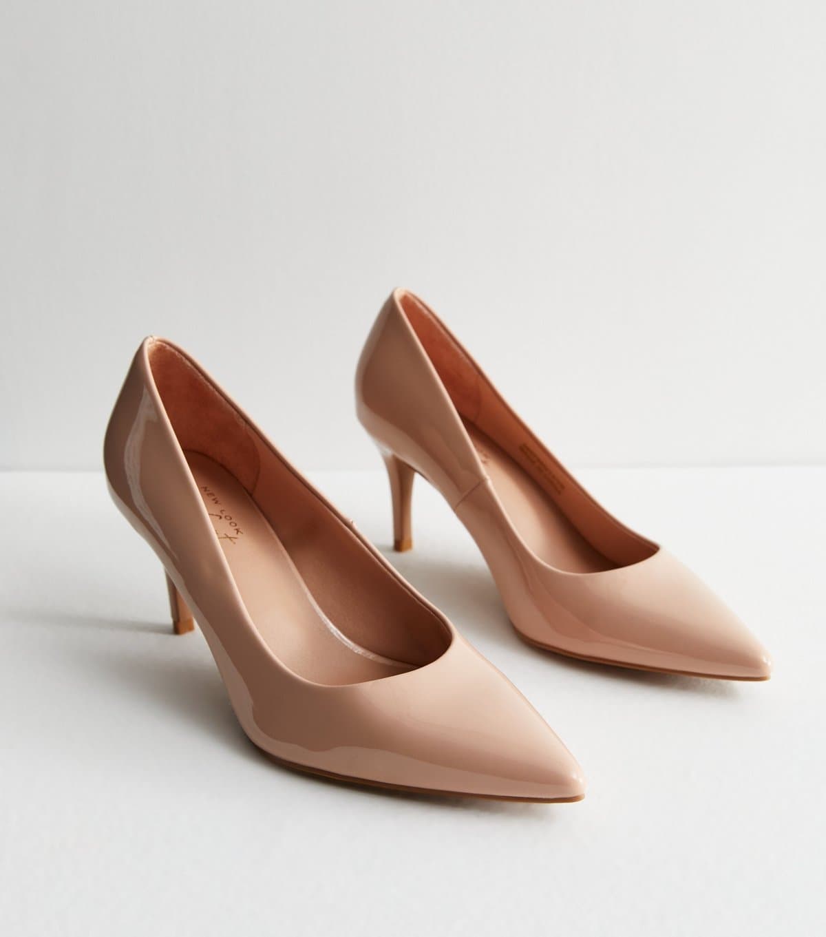 New Look Women's Pale Pink Patent Stiletto Heel Court Shoes New Look