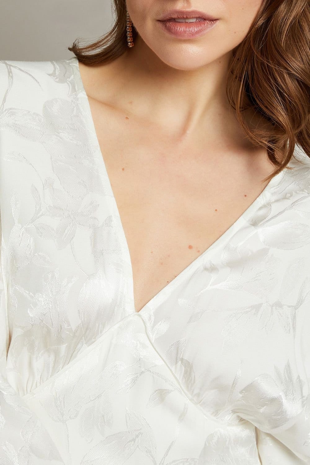 Monsoon Monsoon Women's Clara Cape Satin Wedding Dress Ivory - 4