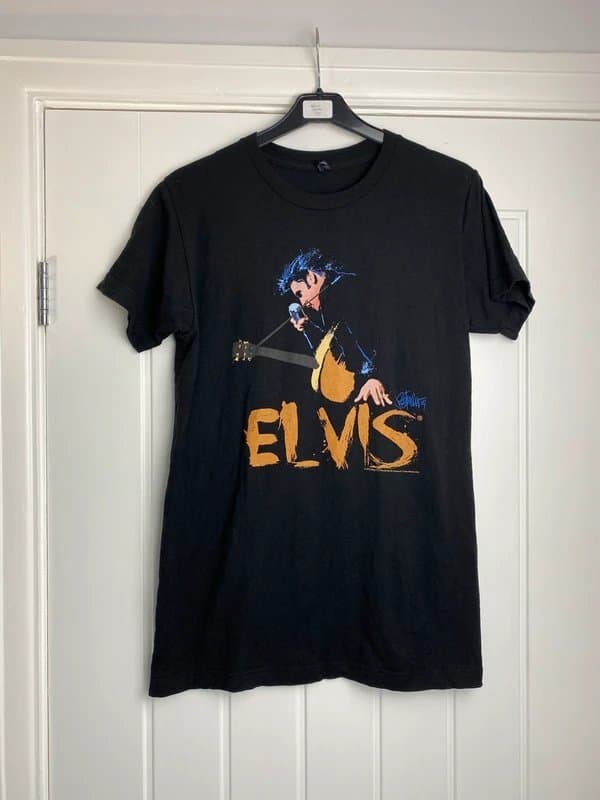 Tultex Vintage Style Elvis Presley Black Graphic T Shirt Tultex Blank Men’s Small