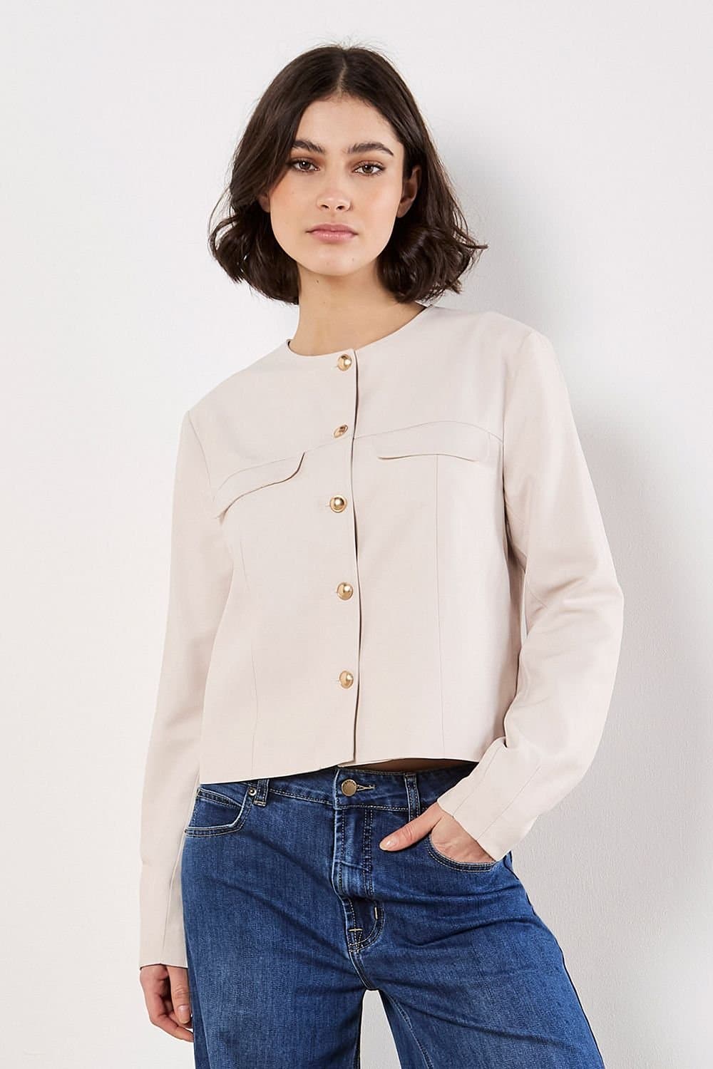 Apricot Apricot Women's Tailored Lightweight Jacket in Beige