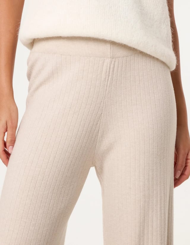 Blue Vanilla Ribbed Wide Leg Trousers - 3