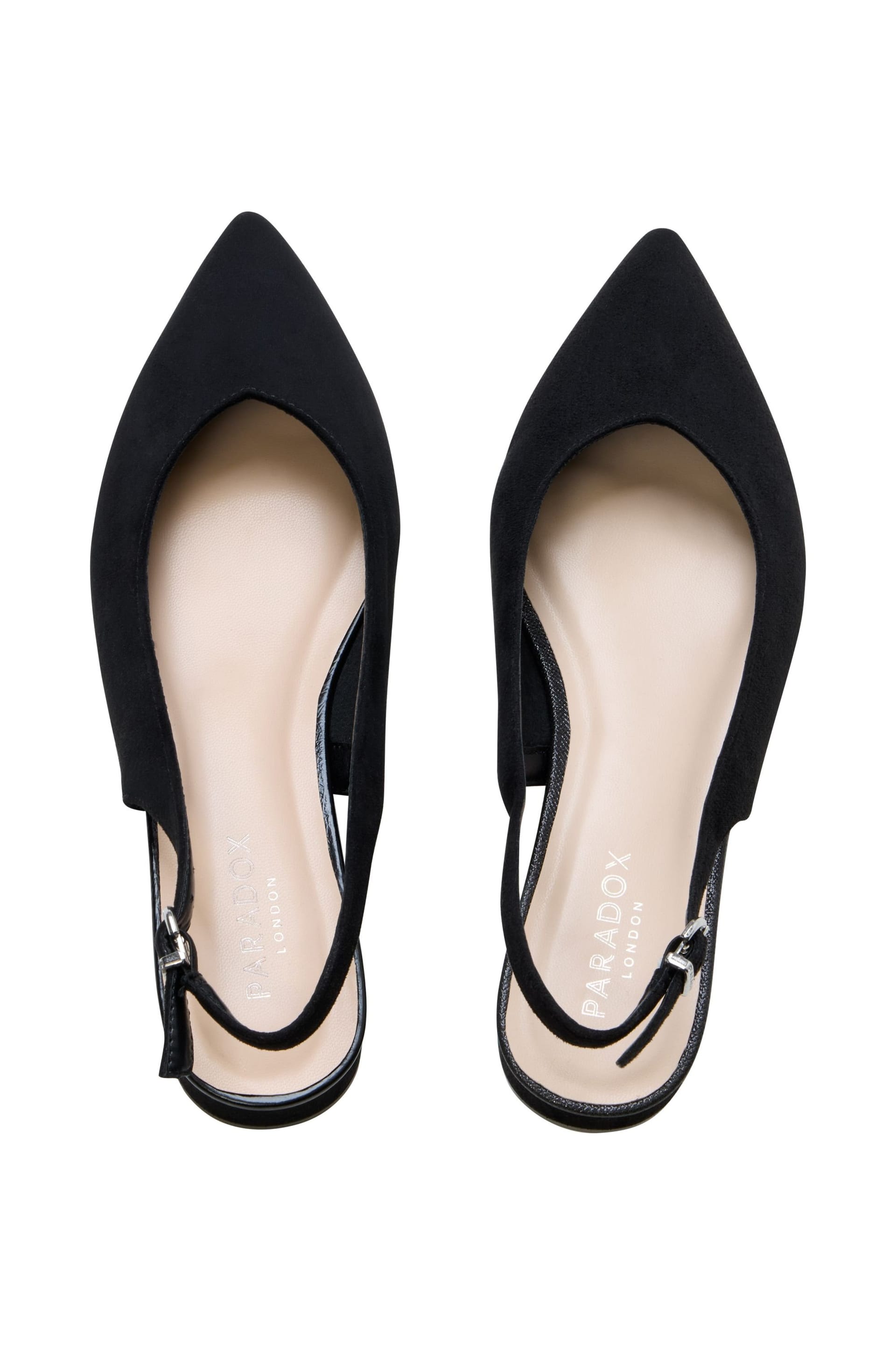 Paradox London Paradox London Women's Karissa' Block Heel Slingback Shoes in Black - 4