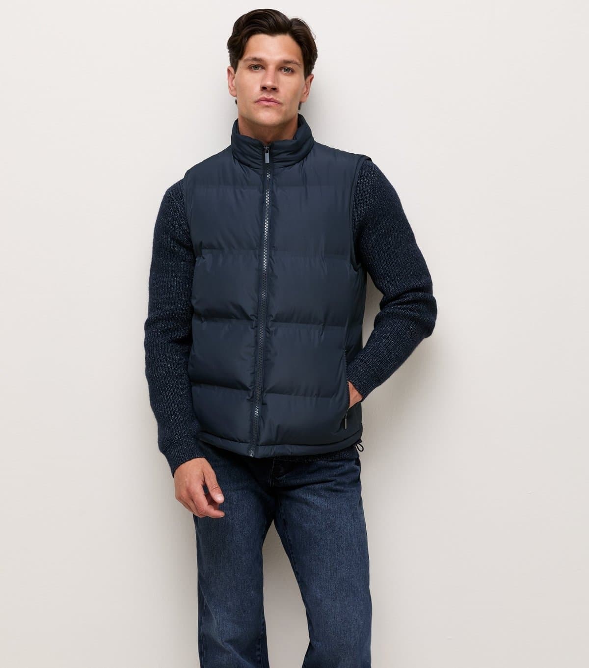 New Look Men's Navy Regular Fit Heatseal Puffer Gilet New Look