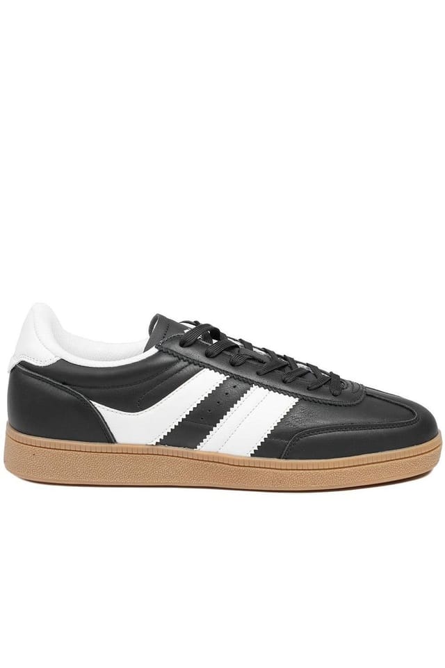 Pavers Pavers Men's Casual Leather Lace Up Trainers in Black - 2