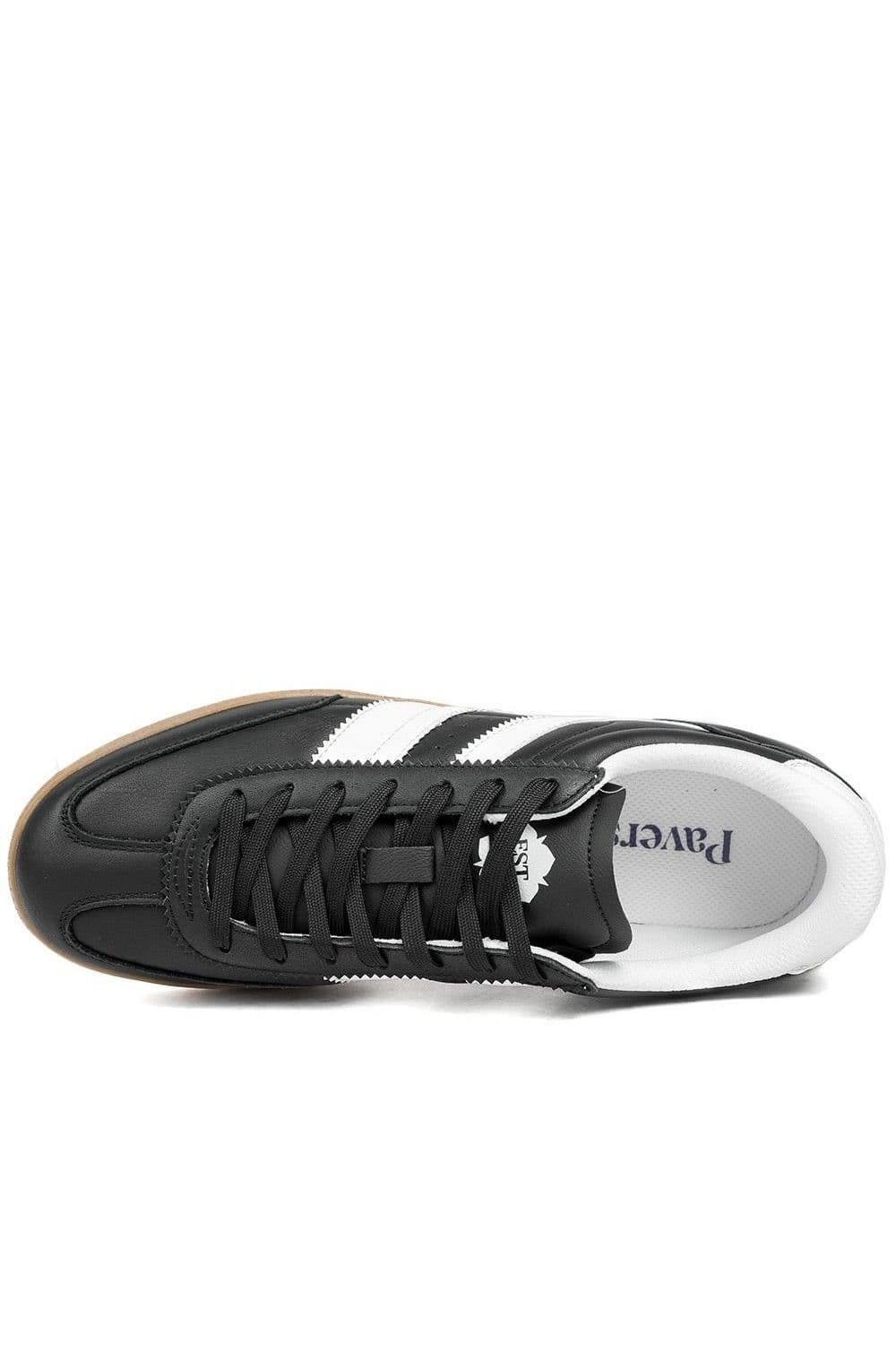 Pavers Pavers Men's Casual Leather Lace Up Trainers in Black - 4
