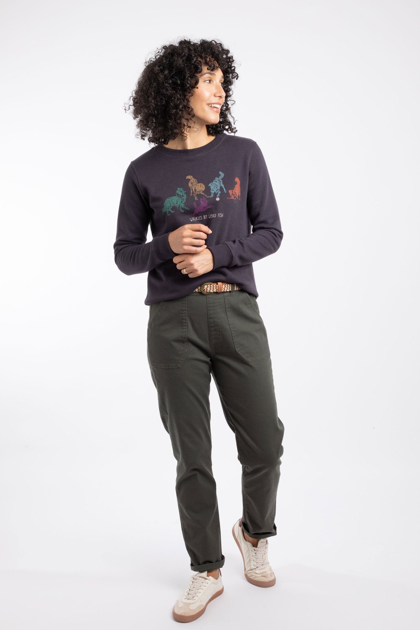 Weird Fish Weird Fish Women's Chidham Graphic Crew Neck Sweatshirt in Midnight - 4