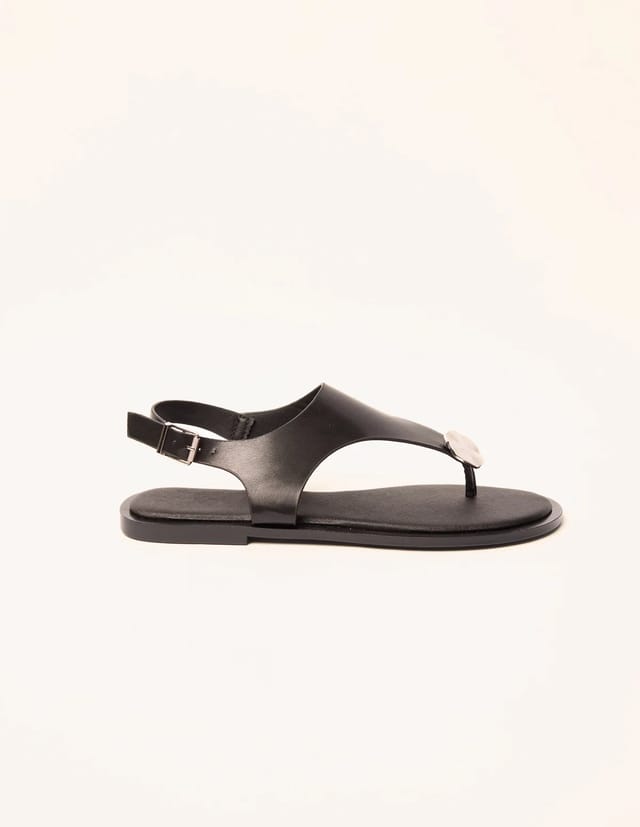 Blue Vanilla Faux Leather Metal Detail Sandals - 3