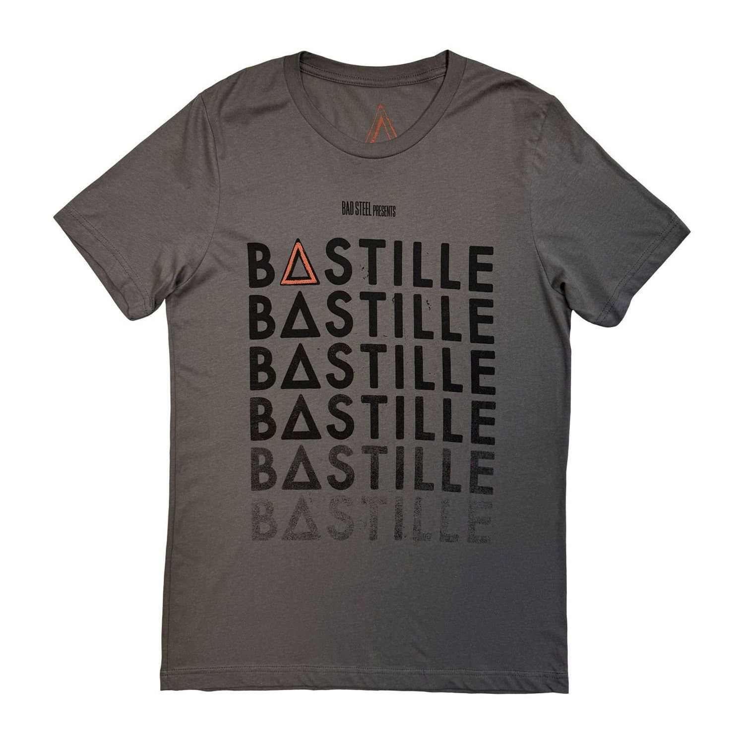 Bastille Bastille Men's Repeat Logo Back Print T-Shirt in Charcoal