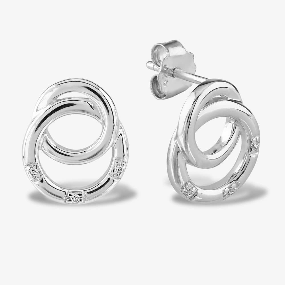 Rosa Lea Rosa Lea Women's Double Ring Earrings BJ-E2781C in Silver