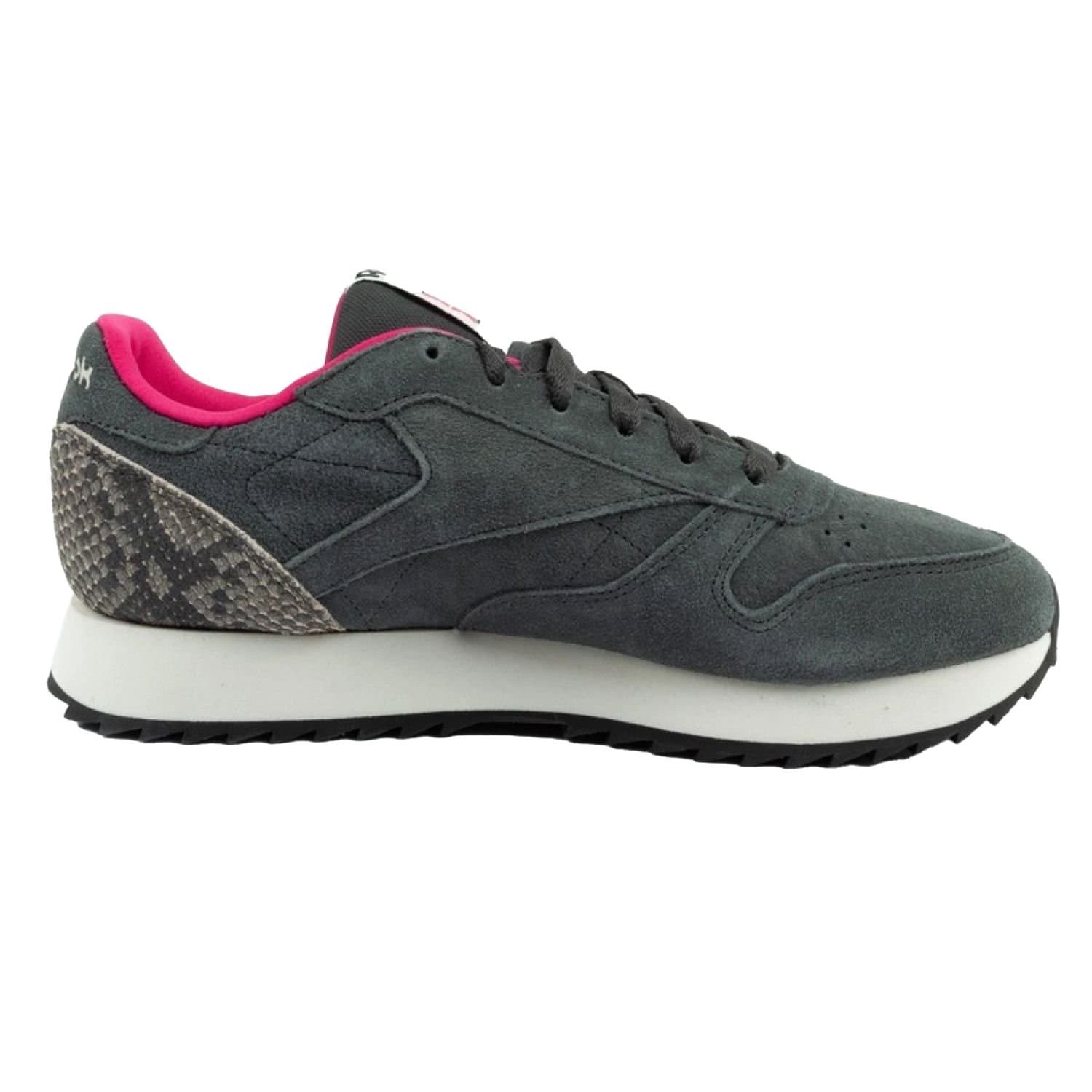 Reebok Reebok Women's Classic Ripple Snakeskin logical Leather Trainers in Pale Grey