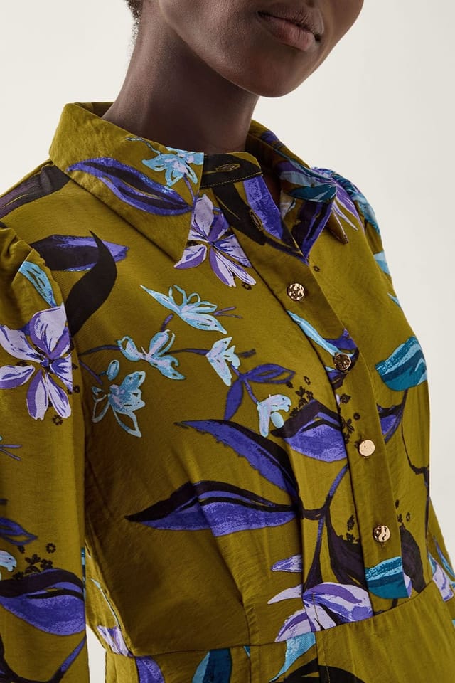 Monsoon Monsoon Women's Sonya Floral Print Midi Dress Green - 3