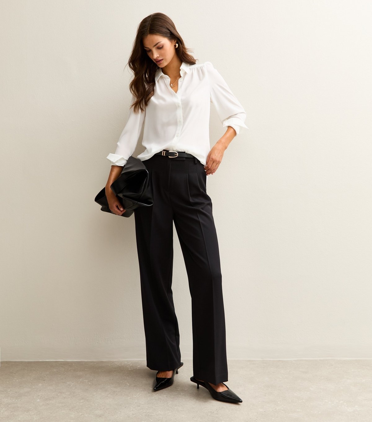 New Look Women's Tall White Gathered Long Sleeve Shirt New Look - 2