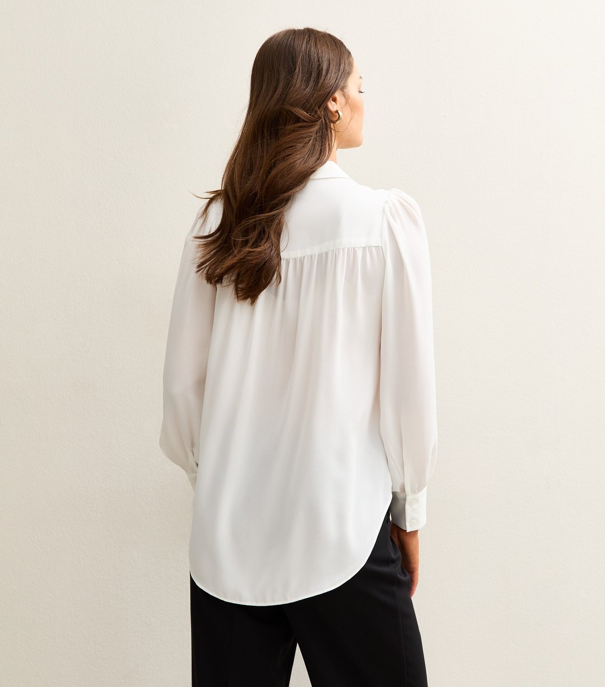 New Look Women's Tall White Gathered Long Sleeve Shirt New Look - 4