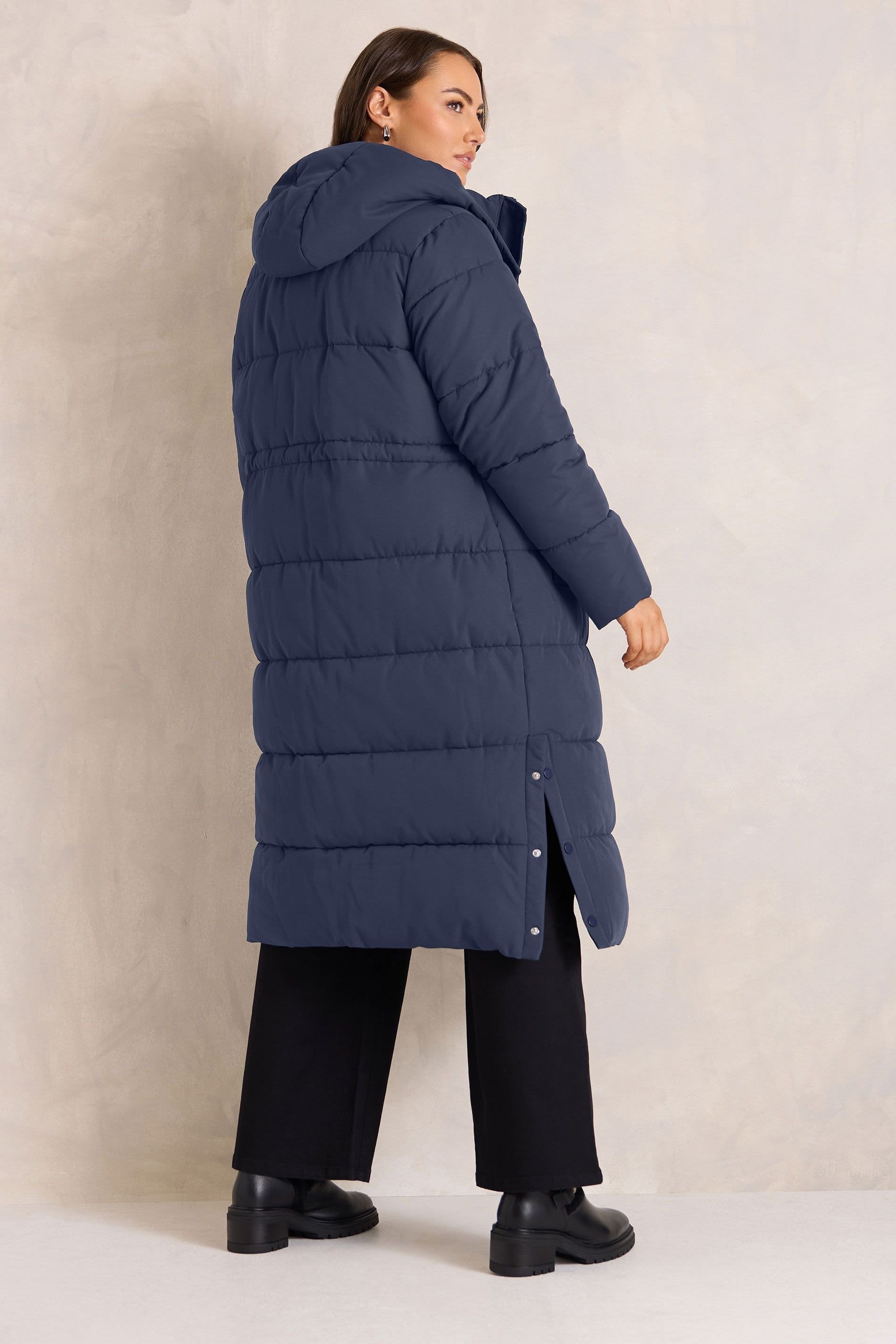Evans Evans Women's Puffer Coat in Mid Navy - 4