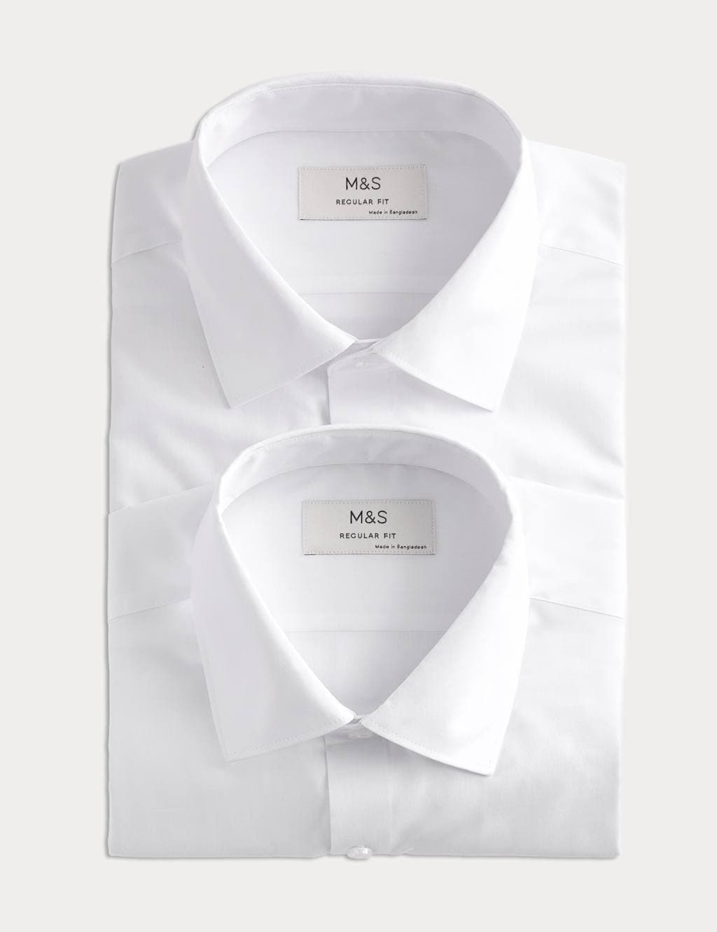 Marks & Spencer M&S 2 Pack Regular Fit Easy Iron Shirts White