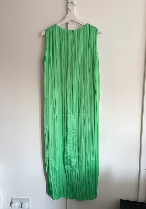 Marks & Spencer Autograph Marks & Spencer Mint Green Pleated Sleeveless Dress Women’s Size UK 12 - 1