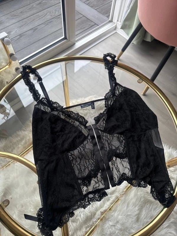 ASOS Design ASOS design black corset lace top size 20