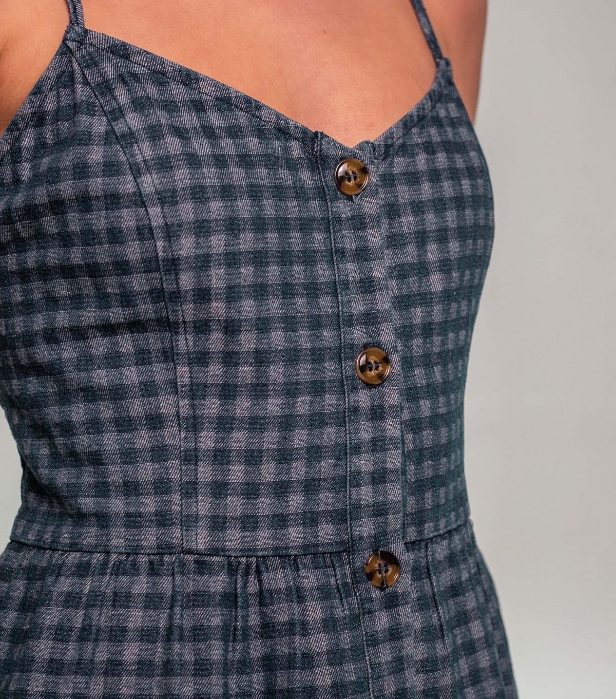 Sunshine Soul Women's Blue Cotton Rich Gingham Strappy Midi Dress Sunshine Soul New Look - 4